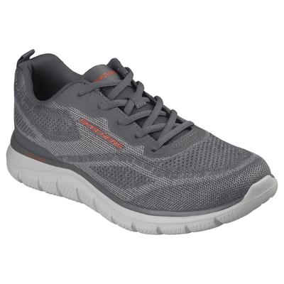 Sneaker SKECHERS "TRACK-POHLTER", Herren, Gr. 39, grau, Textil, Schuhe Sneaker, Schnürschuh, Freizeitsneaker, maschinenwaschbar, Leichtgewicht