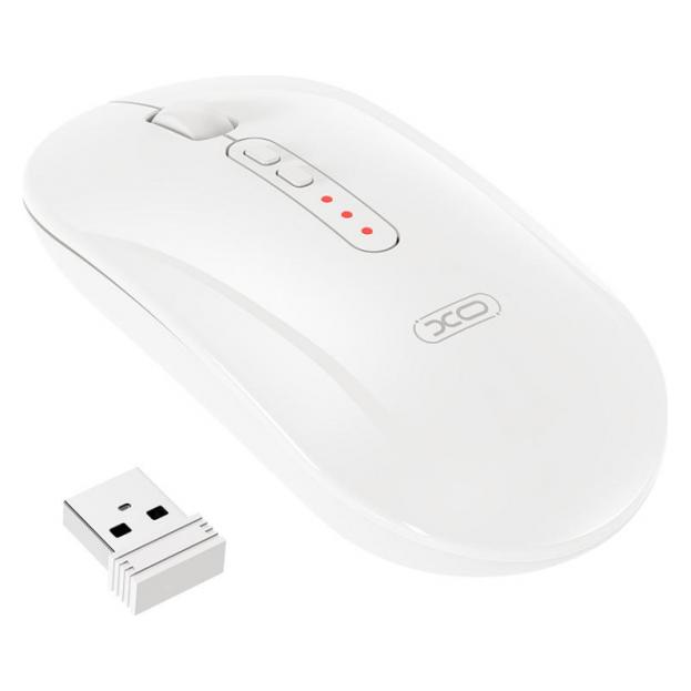 xO Wireless Mouse M13 Silent Tri-mode, 1600DPI, BT / Wi-Fi, White (Kabellos) (66945452)