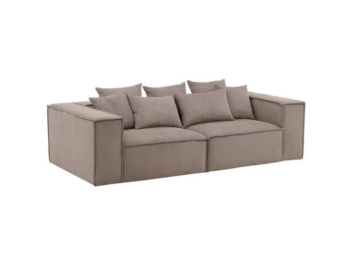 Livetastic 2-Sitzer-Sofa, Braun, Kunststoff, Kiefer, Füllung: Schaumstoff, 232x80x116 cm, Wohnzimmer, Sofas & Couches, Sofas, 2-Sitzer Sofas