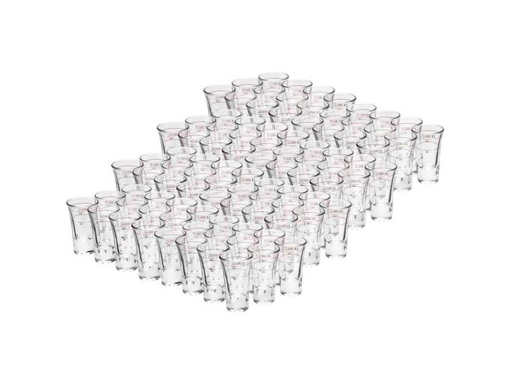 Van Well Stamper Geeicht MIT Rotring Dublino transparent 2 cl + 4cl 96er Set, Transparent, Glas, Gläser, Schnapsgläser & Stamperl