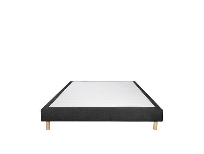 Sommier tapissier tissu noir 90x190