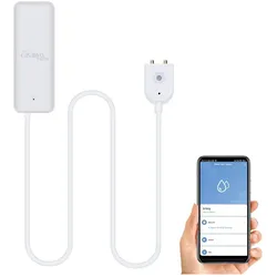 Casativo, Gefahrenmelder, 2er-Set WLAN-Wassermelder mit externem Sensor, App-Steuerung