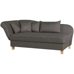 RECAMIERE mit Armteil links klappbar Katia Bezug Flachgewebe Buche natur / braun