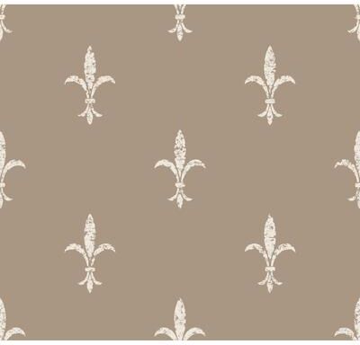 Ronald Redding Fleur De Lis Cream Wallpaper