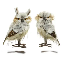 Christmas Decorations 1 Weihnachtsfigur Eule 15cm Plüsch Kunstfell Uhu Vogel Weihnachtsdeko Dekofigur