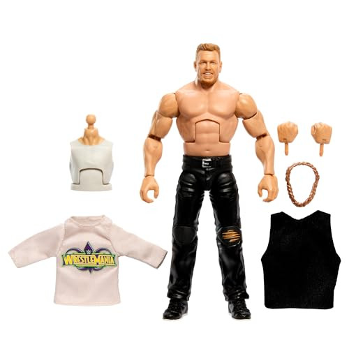 WWE Elite Actiefiguur WrestleMania met accessoire en Nicholas Build-A-Figure Parts, Posable Collectible voor WWE Fans, HVJ10