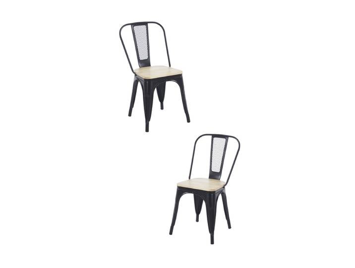 2er Set Valix Naturholz Stühle - Schwarz