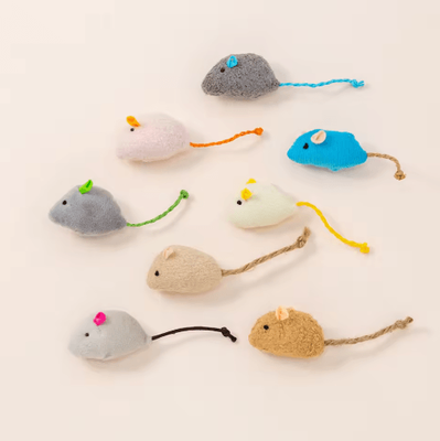 Inspire Picks Purr Parts Cat Toy Refill Set Feather, Mouse, Worm & Bell Replacement Accessories For Interactive Cat Toys wj 31 a 5 Pcs