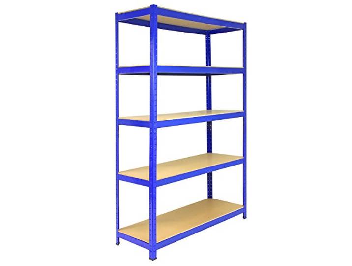 Monster Racking T-Rax Garagenregal Kellerregal Lagerregal Warenregal Industrieregal Werkstattregal Stahlregal Schwerlastregal Regal Stahl Steckregal Schraubenlos Blau 120cm x 45cm x 180cm