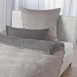 Traumschlaf Mako-Satin Wendebettwäsche Texture Kissenbezug einzeln 80x80 cm | dunkelgrau - grau