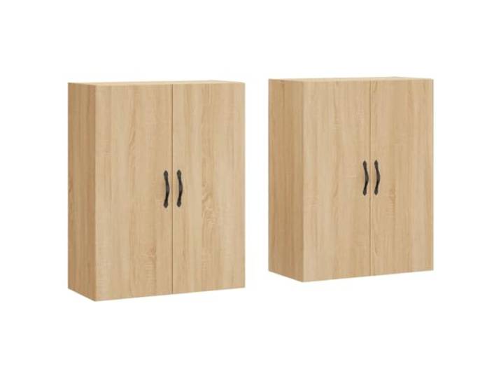 Fisinber Wandschrank 2er Set Sonoma Eiche Hängeschrank 69,5x34x90 cm Schaffung von Platz im Wohnzimmer durch Wandmontage. Flexibel nutzbar als stilvolle Erweiterung für dein Highboard.