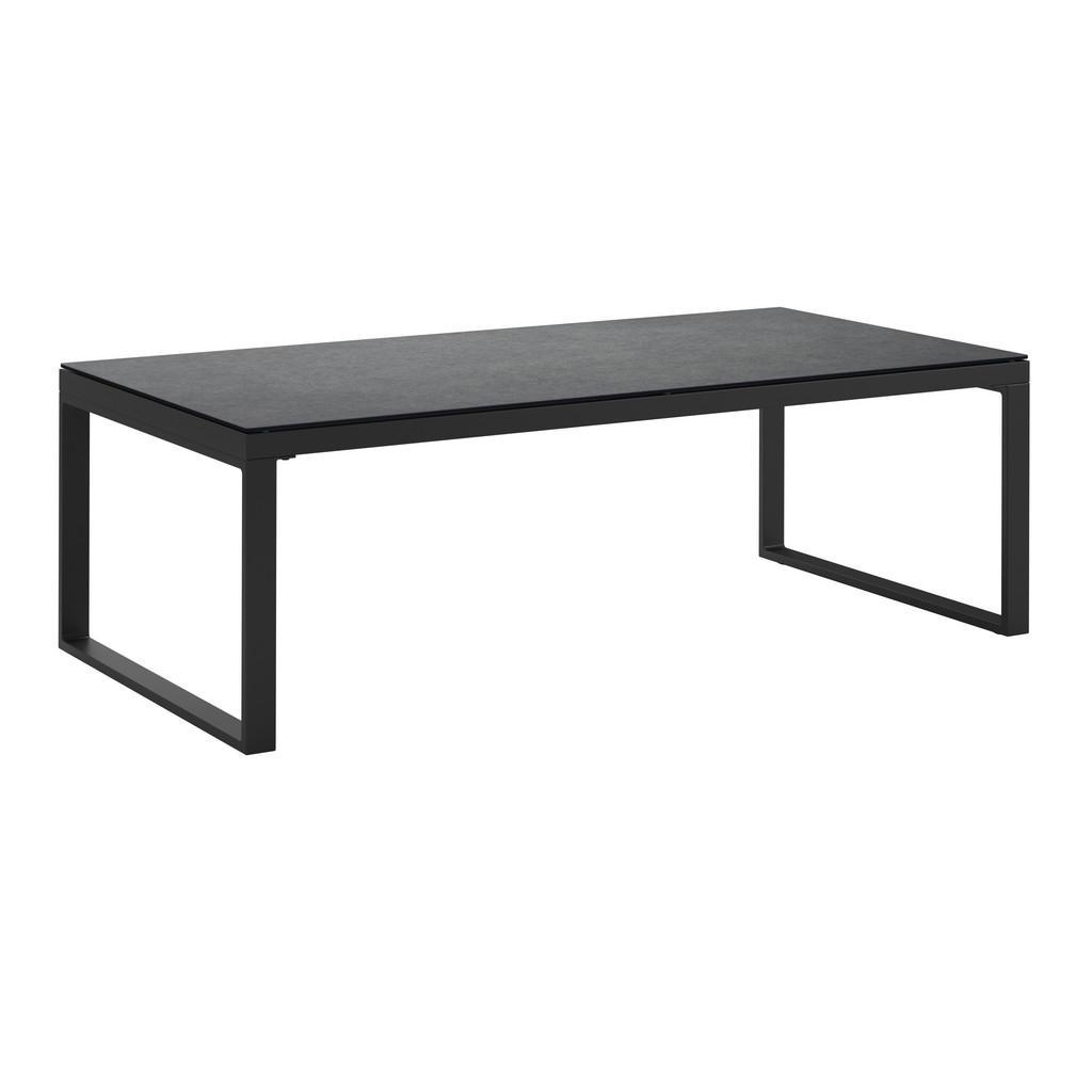 Ambia Garden Loungetisch , Anthrazit , Metall, Glas , rechteckig , U-Form , 120x39x60 cm , Gartenmöbel, Gartentisch, Loungetische