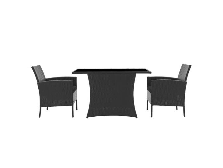 Möbilia Sitzgruppe 2 x Sessel + Tisch Polyrattan/Metall