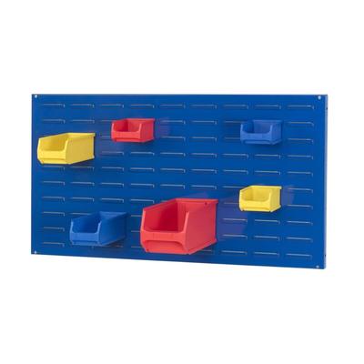 PROREGAL Trägersystem Blaue Systemplatte mit 45x gelben Sichtlagerboxen 1.0 | Maße HxB 50x100cm | Sichtlagerbox, Sichtlagerbehälter, Sichtlagerkasten