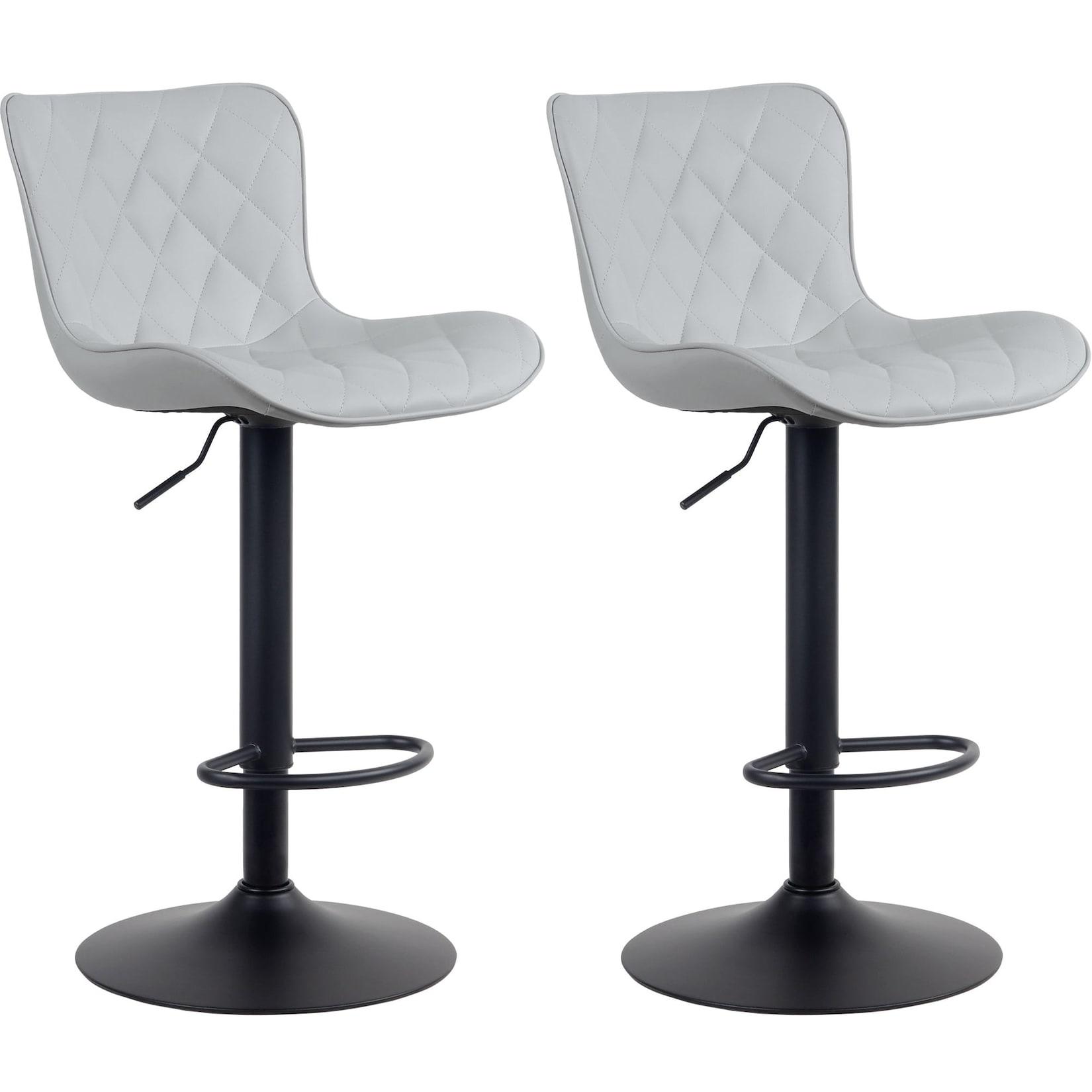CLP 2er Set Barhocker Emma - Höhenverstellbare Barstühle - 360° Drehstühle Mit Rückenlehne Für Küche Und Bistro