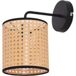 Helloshop26 - Southend Wandleuchte in Rattanoptik für Ess- und Wohnzimmer 25 x 17 x 16 cm schwarz und beige lux.pro