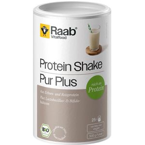 Raab-Vitalfood Proteinpulver Protein Shake Plus, 500 g, BIO, 16 g Protein je Portion (20 g), Pur