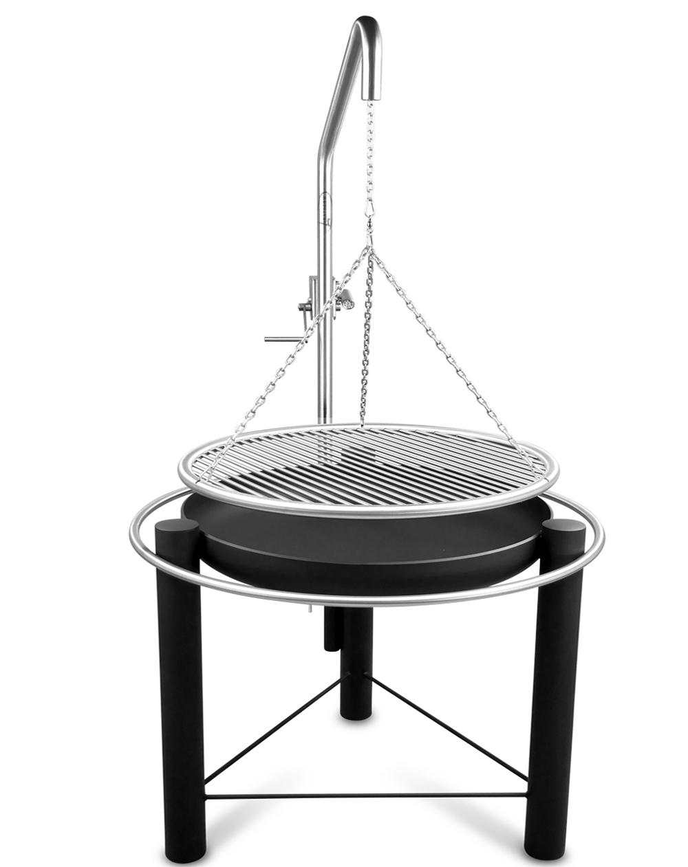 Libatherm hoher Schwenkgrill 70 cm Stahl und Edelstahl Grillgalgen und Feuerschale