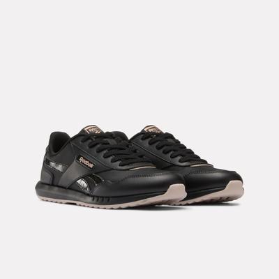 Sneaker REEBOK CLASSIC "REEBOK R125", Damen, Gr. 37,5, schwarz, rose gold, gum, Leder, Synthetik, Textil, Schuhe Sneaker