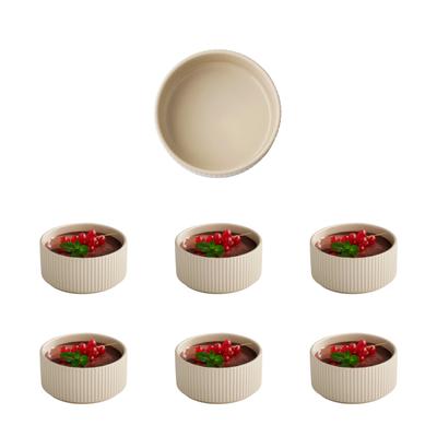 Schale APS "THE GRID", beige (sand), B:12,5cm H:6cm T:12,5cm Ø:12,5cm, Porzellan, Schüsseln, Schale, Porzellan, stapelbar