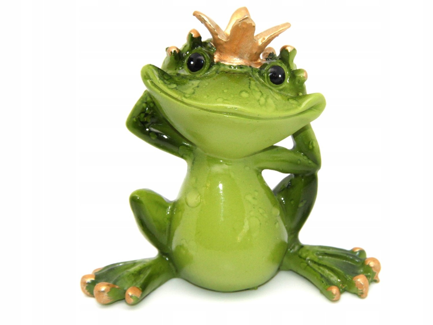 Decoratieve Groene Kikker Figuur met Kroon - Ik Hoor Niets