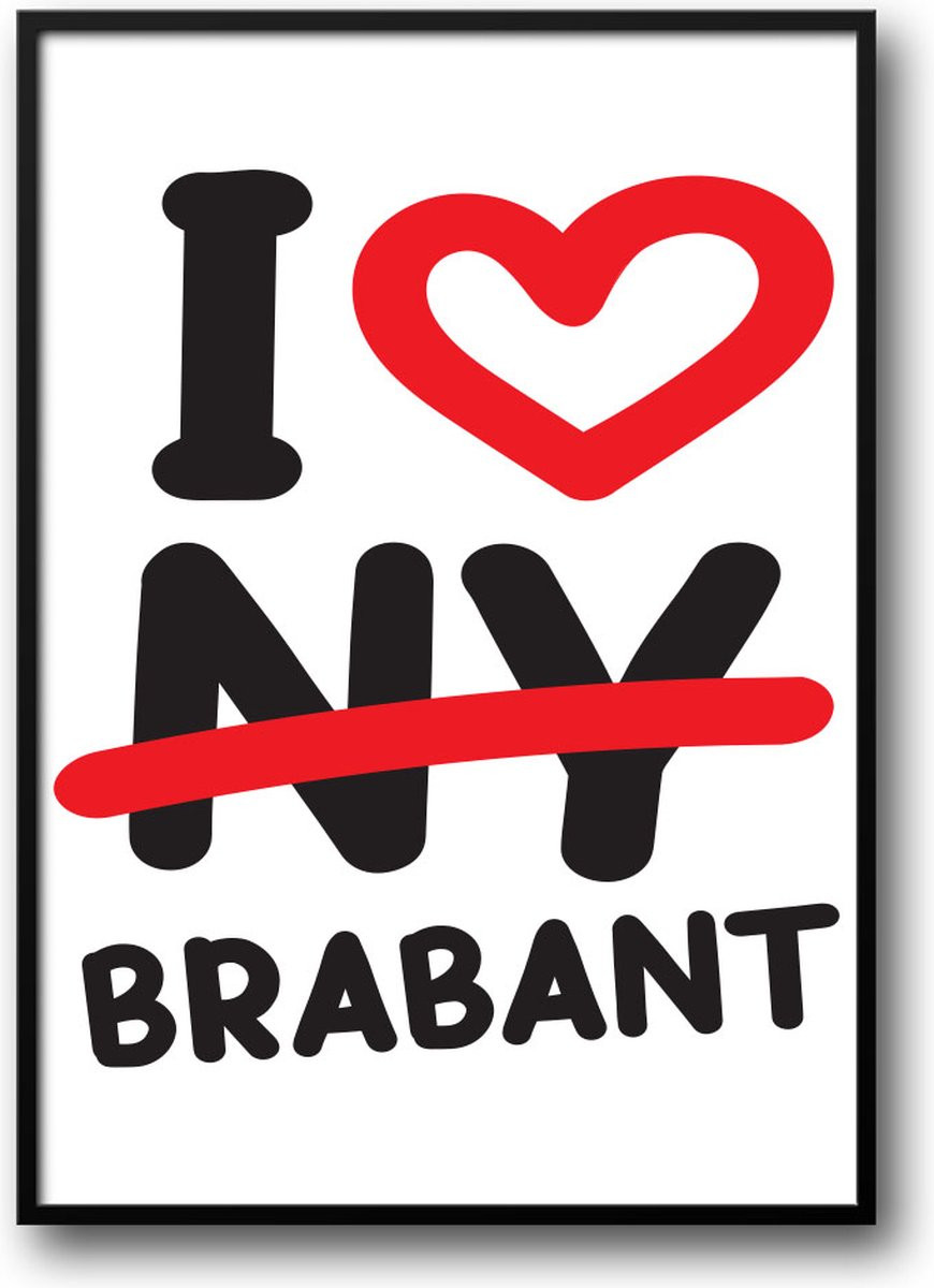 I Love Brabant fotolijst met glas - Noord - Poster met hoge kwaliteit print en ophangsysteem