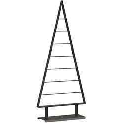 vidaXL Metall Weihnachtsbaum mit Ständer Schwarz 125 cm Stahl