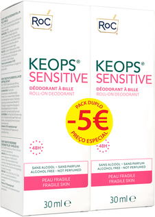 Roc Duo Desodorizante Roll On Keops Sensitive 2 x 30 ml