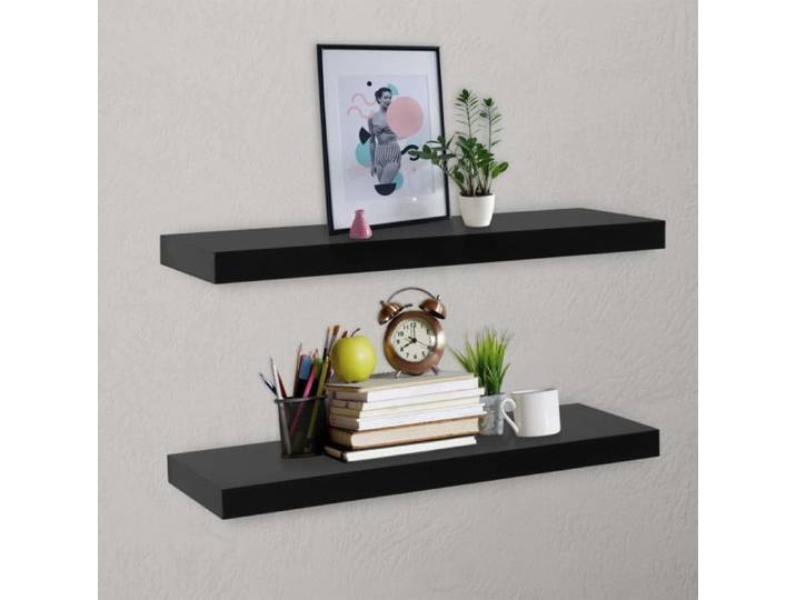 Étagères murales flottantes 2 pcs Noir 80x20x3 8 cm 288202