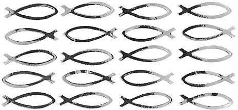 Papier-Accessoires "Fische", silber, 3 cm, 20 Stück