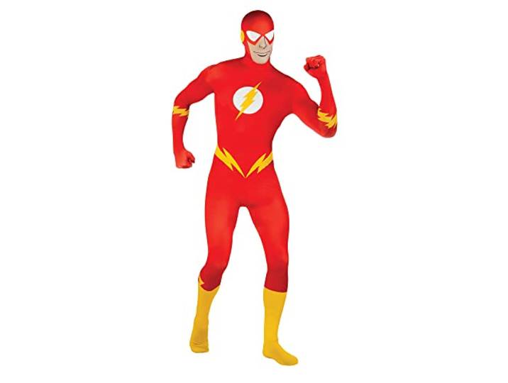RUBIE'S Officieel DC – The Flash – kostuum voor volwassenen – eenheidsmaat voor volwassenen – kostuum voor volwassenen, tweede huid, maat M tot L – Justice League The Flash – Halloween, carnaval