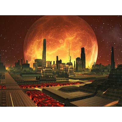 Fototapete PAPERMOON "PLANETEN-FUTURISTISCH WELTRAUM MOON GALAXIE UNIVERSUM", bunt, B:3m L:2,23m, Vlies, Tapeten