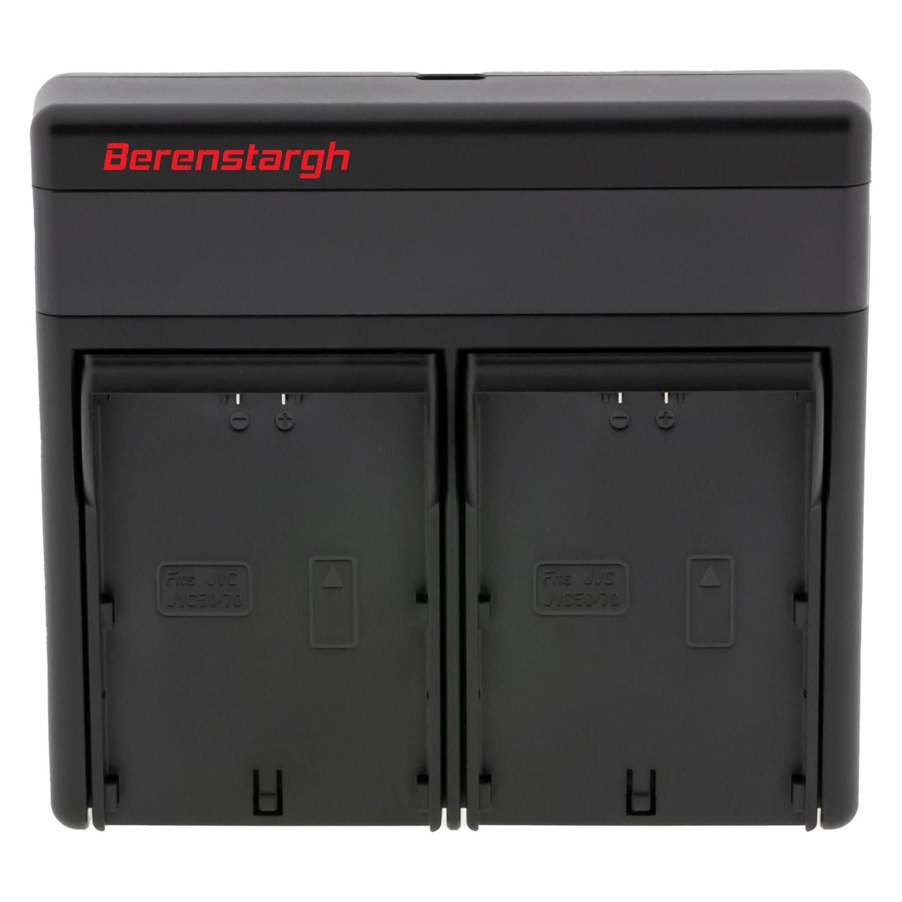 Berenstargh Dual PD Hyper Ladegerät f. JVC SSL-JVC70 JVC75 USB-C in/out Powerbankfunktion (Kamera Akku Ladegerät) (61064007)