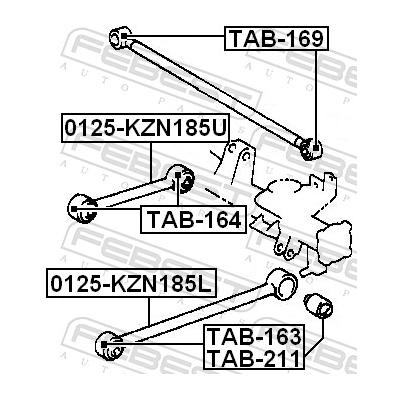 FEBEST Lagerung, Lenker TAB-164 Hinterachse oben für TOYOTA