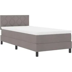 vidaXL Boxspringbett mit Kopfteil Taupe 90 x 200 cm Stoff