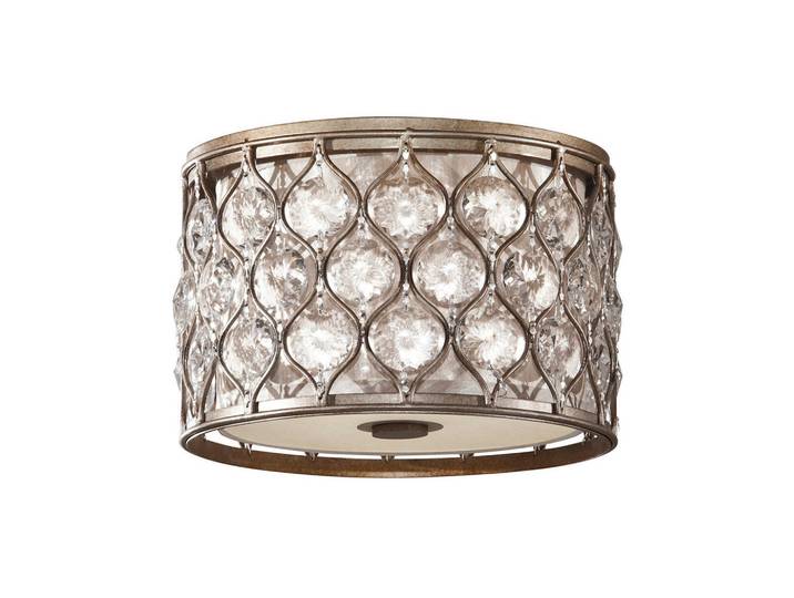 Elstead Lighting Deckenleuchte, Silberfarben, Metall, Glas, Textil, 21 cm, RoHS, Lampen & Leuchten, Innenbeleuchtung, Deckenlampe, Deckenlampen