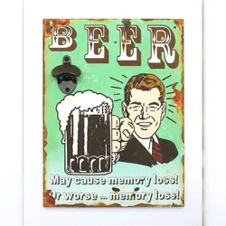 DanDiBo Wandbild Beer mit Flaschenöffner 40 cm Bieröffner 21261 Grün Wandflaschenöffner
