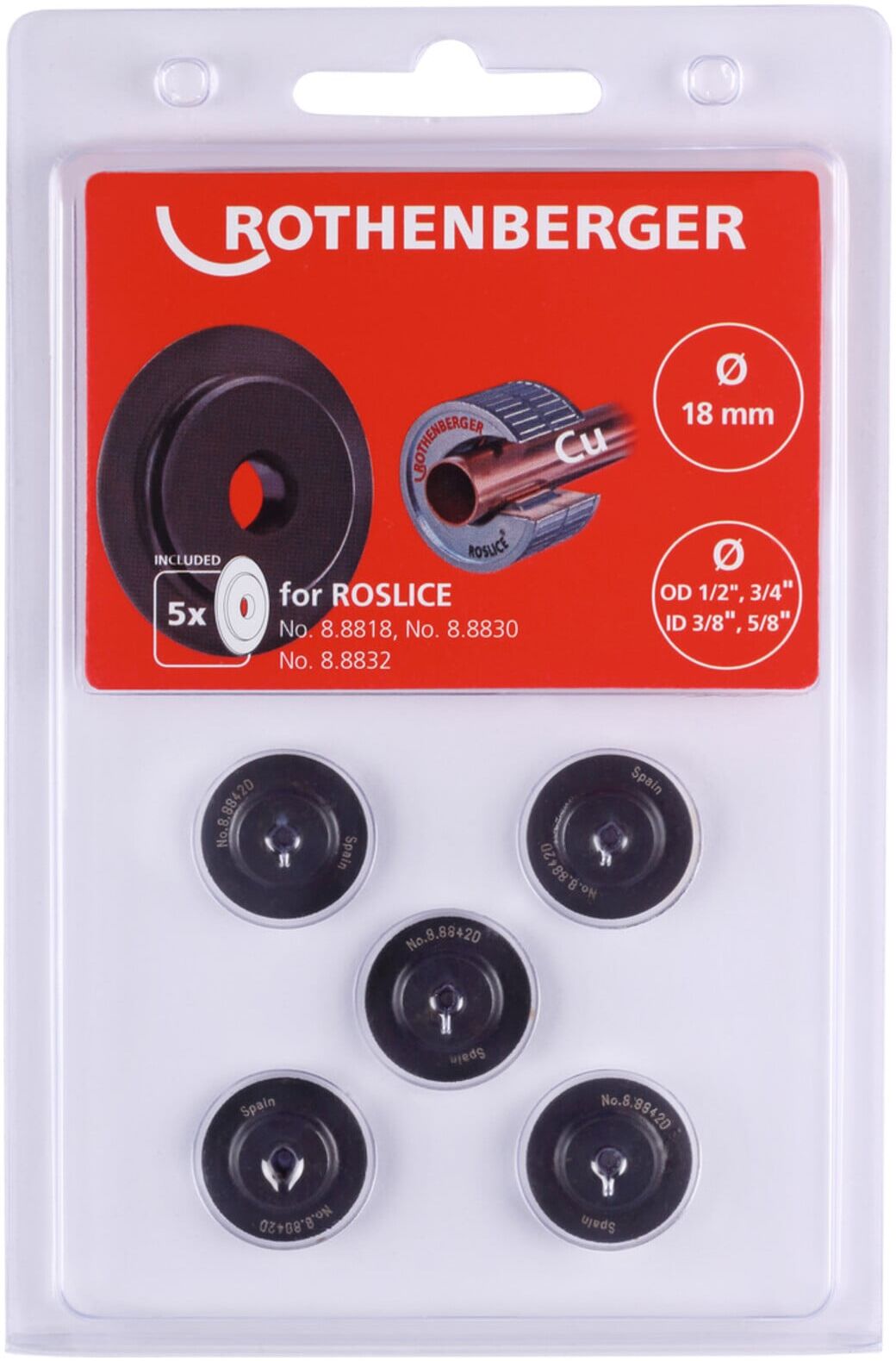 Rothenberger Schneidrad für ROSLICE 18mm, 1/2-3/4", 5 Stück (088842D)