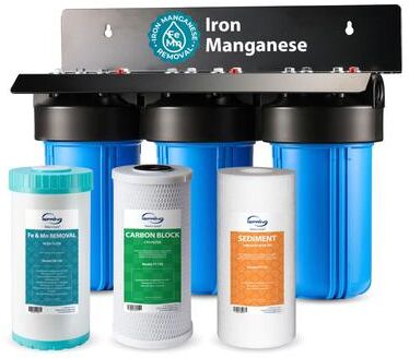 iSpring WGB31BM Whole House Water Filter System, Reduces Iron, Manganese, Chlorine, Sediment, Taste, and Odor, Iron Filter