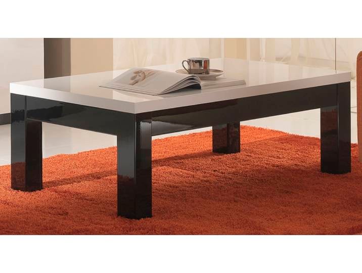 Table basse Roma laqué bicolore Noir / Blanc - Basika