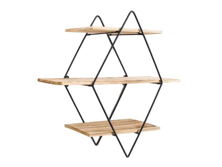 Tempsa rétro rhombe etagère - Vantory - mural bois et fer