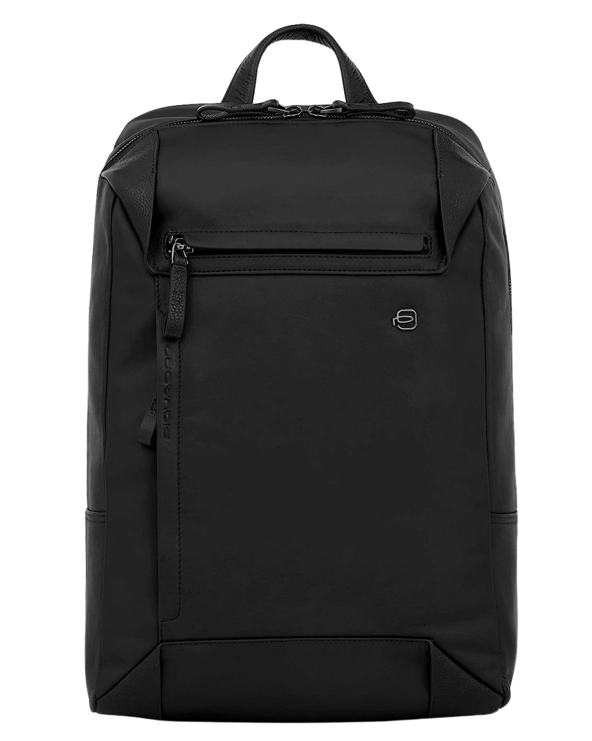 Piquadro Rucksack aus Leder in Schwarz