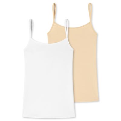 Spaghettitop UNCOVER BY SCHIESSER "Uncover Cotton", Damen, Gr. M, 901, sonstige, Single Jersey, Obermaterial: 95% Baumwolle, 5% Elasthan, figurbetont hüftbedeckend, tiefer Rundhals, Tops, tiefer Rundhalsausschnitt, schmale Träger, elastisch, weich