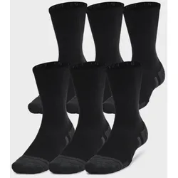 UA Performance Tech Crew Socken 6er-Pack Unisex – Artikelnr. 1386242 | 36.5-42 Black/Black/Jet Gray
