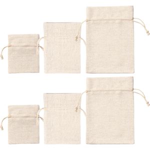 Folia Geschenktüte 64101, Natur, Set, Set, Stoffsäckchen, sortiert, 6 Stück