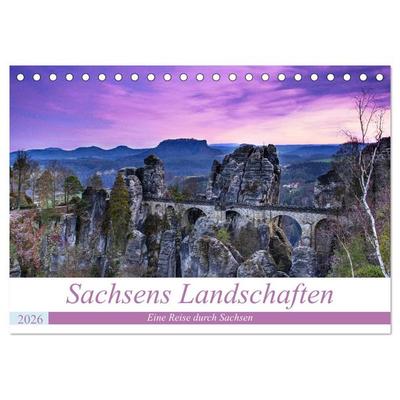 Sachsens Landschaften (Tischkalender 2026 DIN A5 quer), CALVENDO Monatskalender