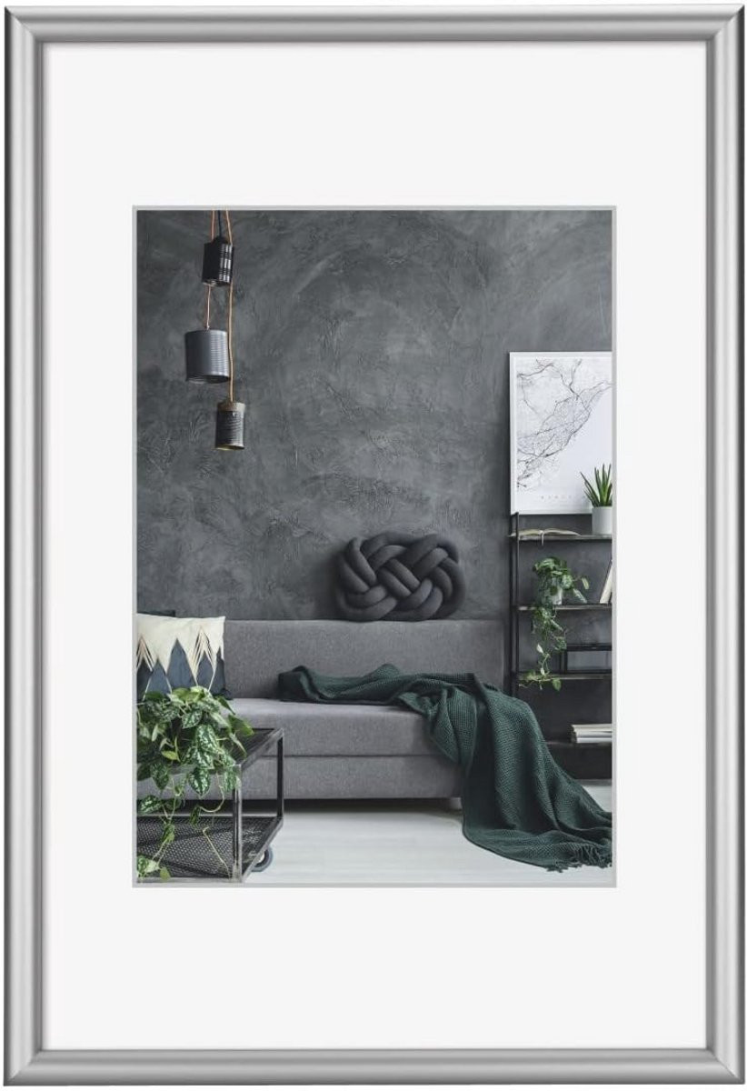 Zilveren aluminium fotolijst 50 x 70 cm