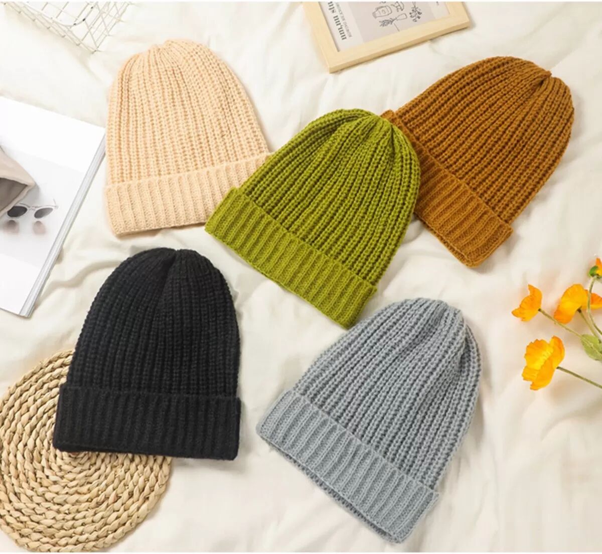 INF Stylische Acryl-Strickmütze – Warm und Bequem Schwarz