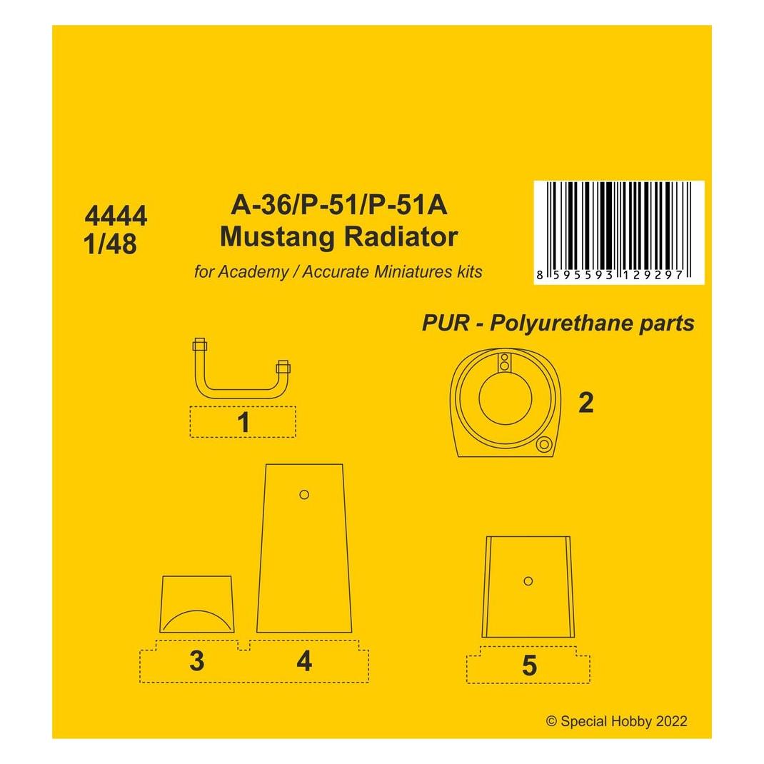 CMK A-36 Apache / P-51 / P-51A Mustang Radiator (129-4444)