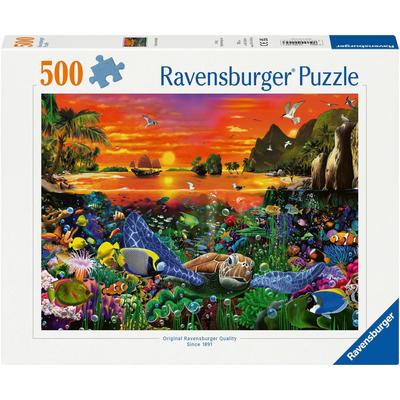 Puzzle RAVENSBURGER "Schildkröte im Riff", bunt, Puzzles, KinderB:49cm H:36cm, Pappe, Made in Germany, B:49cm H:36cm